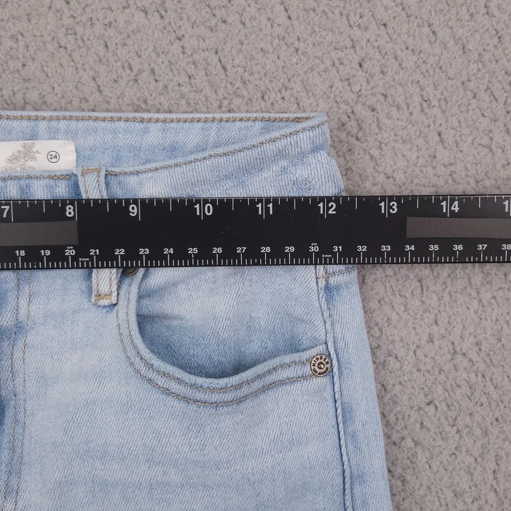 HIDDEN x Altar'd State Jeans Size 24 Wide Leg Light Wash Stretch Denim